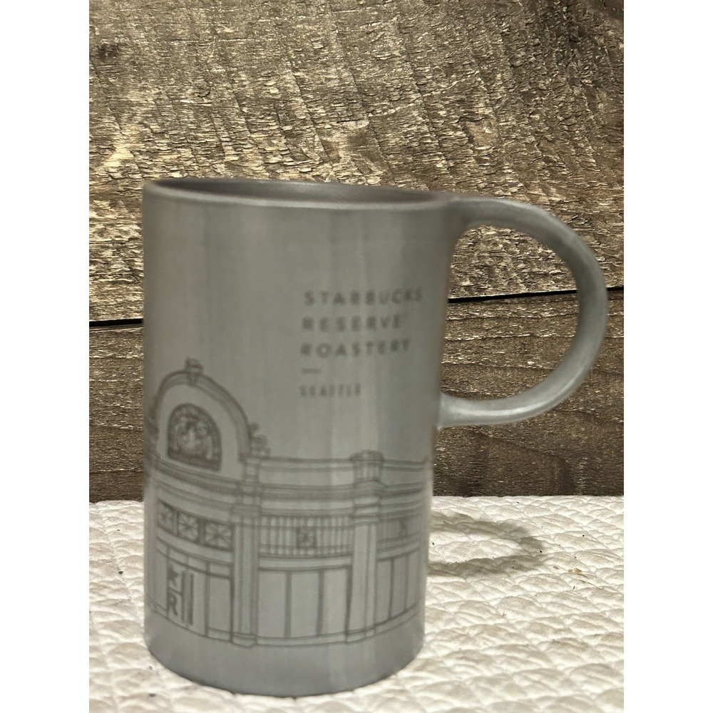 Starbucks Reserve Mug 2016 Roastery & Tasting Room Seattle Gray Slate 10oz VGUC